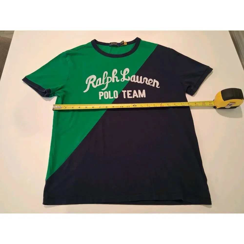 Polo Ralph Lauren Men's Classic Fit T-Shirt Polo Team Embroidered Green Navy M